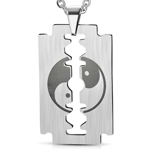 Yin und Yang Halskette aus Stahl.