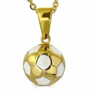 Halskette "Goldenen Fußball" aus Edelstahl. 