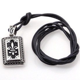 Edelstahl Anh�nger mit Fleur de Lis sign.