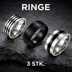 3 Edelstahlringe zusammen verkauft