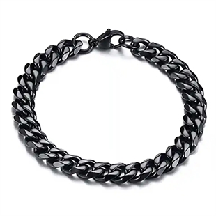 Cuban Chain Herrenarmband in Blackcoated Edelstahl – 7 mm