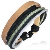 Armband "Cord" Leder/Baumwolle.