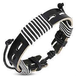 Lederarmband "Schwarz/Weiß"