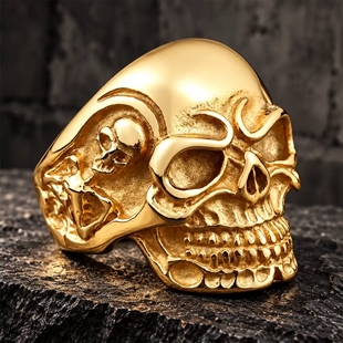 Teschio Oro – Vergoldeter Skullring für Männer