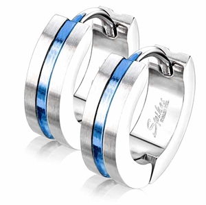 Blauer Streifen-Ohrring aus rostfreiem Stahl