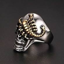 Totenkopf Skorpion Ring