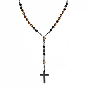 San Luca Nero / Rosenkranz mit tigereye Perlen