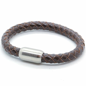 Dunkelbraunes Lederarmband "Kuh"