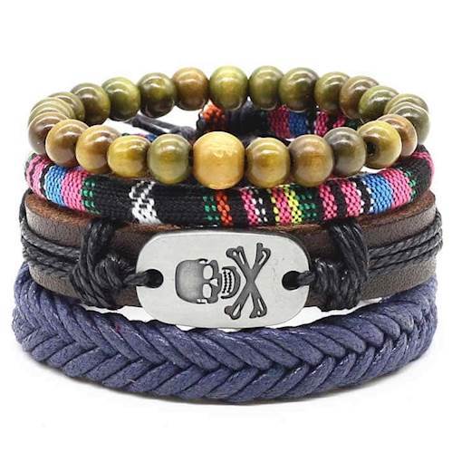 Totenkopf-Armband-Set