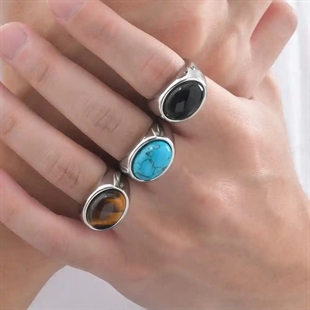 Blauer Herrenring aus Stahl