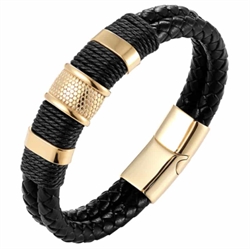 DB Golden schwarz Crawe Herrenarmband.