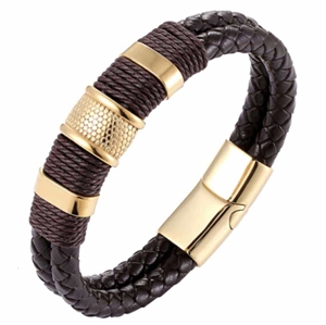 Goldenes DB braun Crawe Herrenarmband.