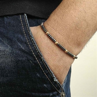 Goldenes Hamatit-Armband mit 4mm-Perlen