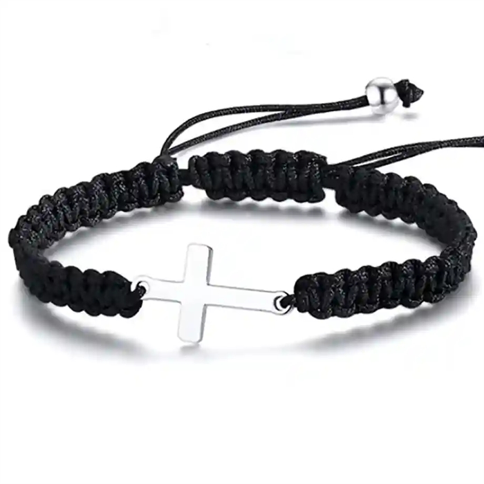 Faith Cord – Herrenarmband mit Stahlkreuz