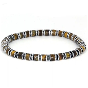 Tigereye und Hämatit Armband 8mm