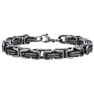 Oxidiertes Stahlarmband für Männer - 8 mm