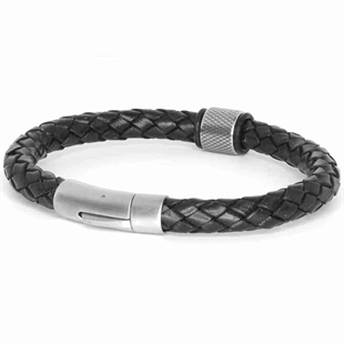 MenX - 8mm schwarzes Kunstlederarmband