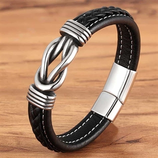 Schwarzes Lederarmband für Männer