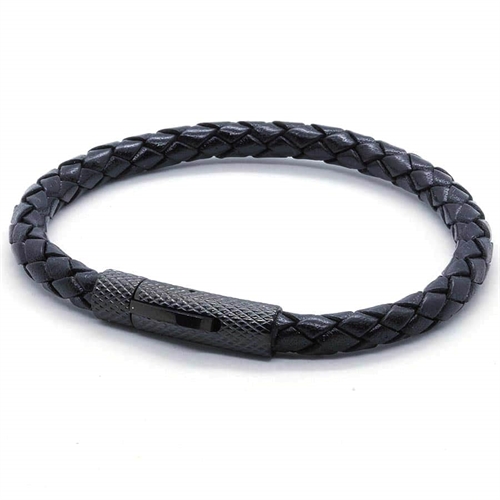 Elian Lederarmband LUX Black in Schwarz