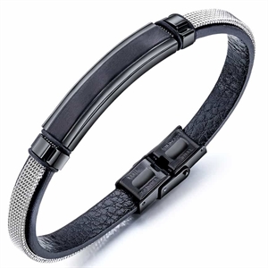 Breakless Herrenarmband Leder/Stahl