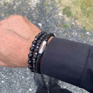 Armbandset 2 Stück / schwarze Perlen