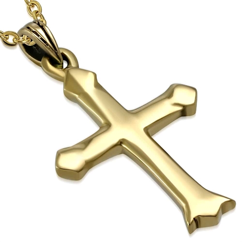 Kreuz Halskette vergoldet