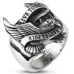 Biker Ring aus Stahl "Eagle"