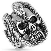 Herren Ring Schlange Biker