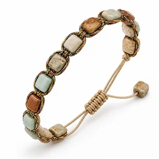 Boheme Nude Straight–Herrenarmband mit Natursteinen
