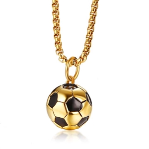 Halskette "Goldener Fußball" aus Edelstahl.