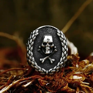 Herren-Siegelring mit Totenkopf aus Edelstahl