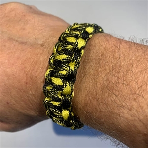 Gelb/Schwarzes Paracord-Armband 21 cm