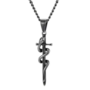 Serpentis – Herren-Halskette mit Schwert und Schlange