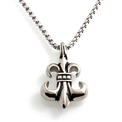 Halskette Fleur De Lis aus Stahl.