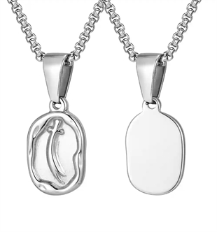 Ovaler Herrenschmuck aus Edelstahl – 2,05x1,22 cm Anhänger