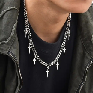 Dagger Chain Halskette aus Edelstahl – 6 mm / 50 cm