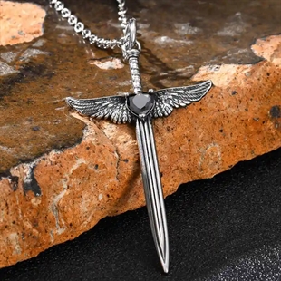 Vingeschwert Halskette aus Edelstahl
