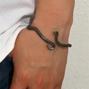 Oktopus Armband aus mattiertem Edelstahl