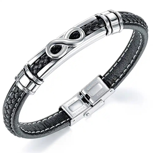 Infanti-Armband aus Faserleder und Stahl.