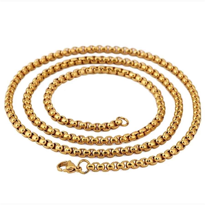 Leari Herrenhalskette IP. gold (wasserdicht) 49 cm