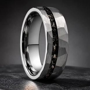Aurelio Herrenring aus mattiertem Wolfram – 6 oder 8 mm