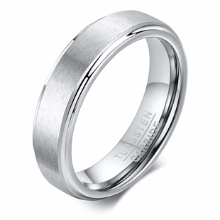Wolfram Ring in 5mm Breite und gefrostet