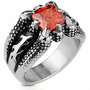 Roter Stein Kralle - Biker Ring