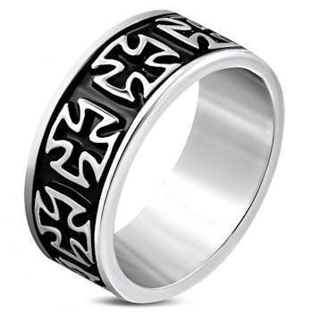 mens Ringe Stahl Malteserkreuz 