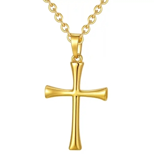 Golden Faith Kreuz Halskette Edelstahl