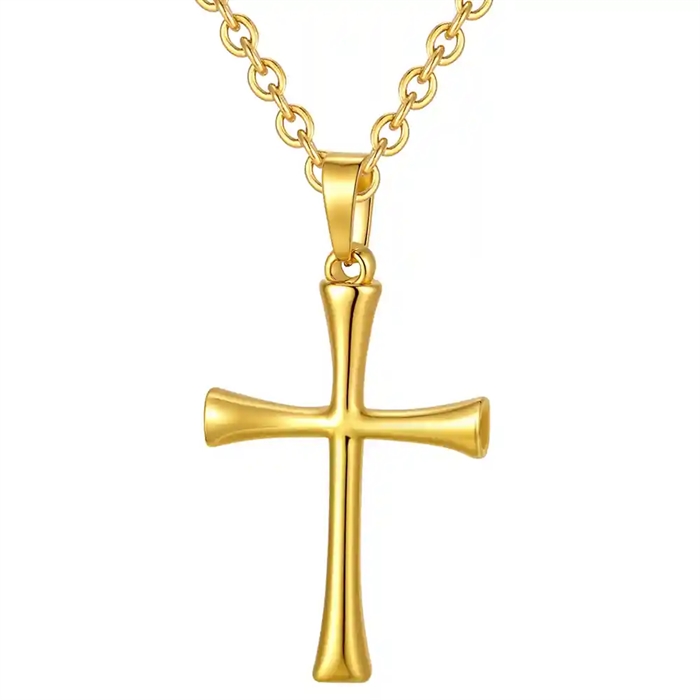 Golden Faith Kreuz Halskette Edelstahl
