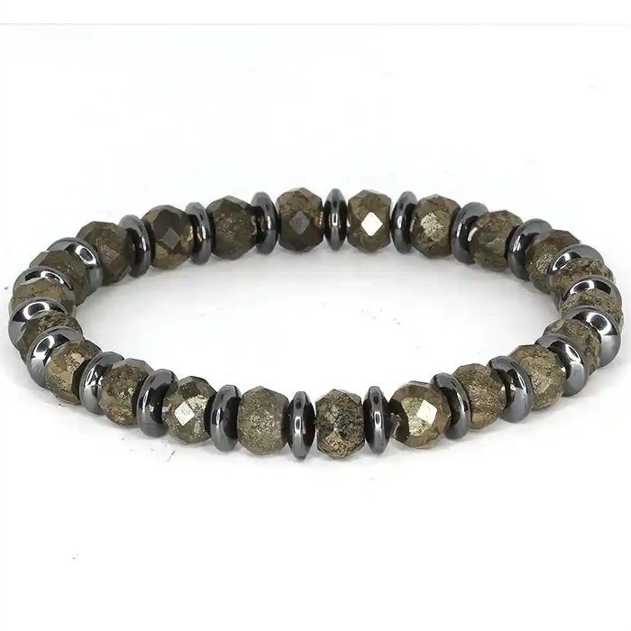 Exklusives Herrenarmband aus Hämatit – 8 mm