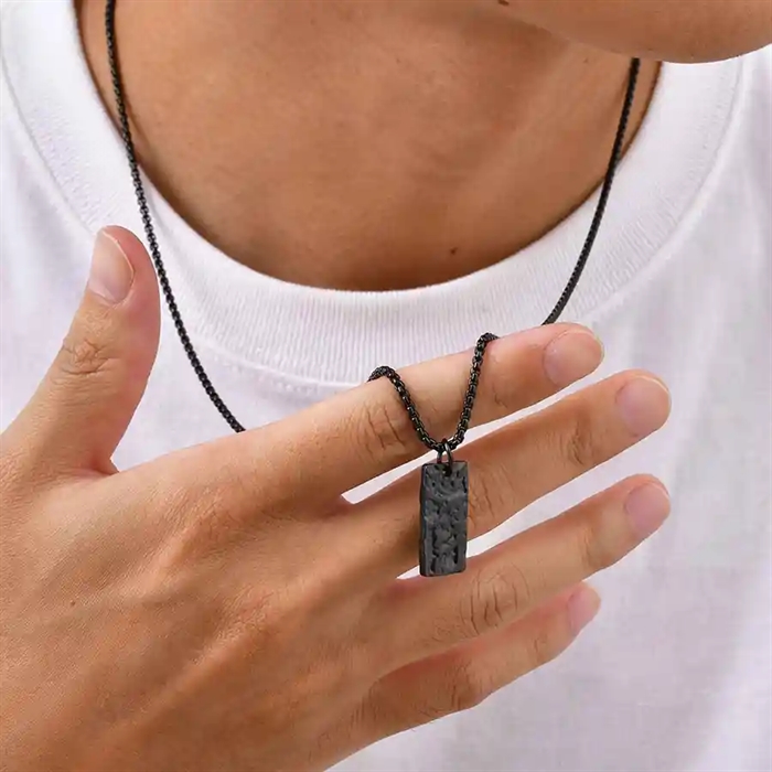 Auric Black Forge – Herrenhalskette aus schwarzem Stahl