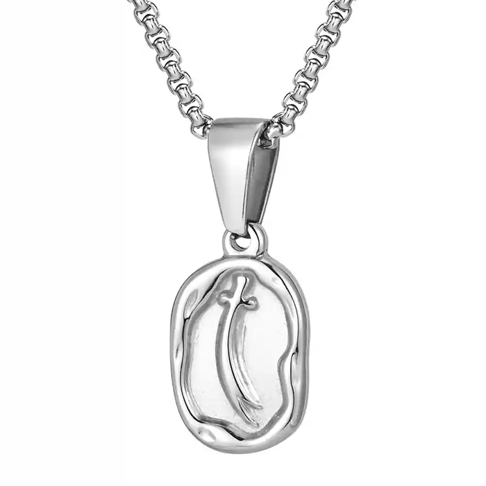 Ovaler Herrenschmuck aus Edelstahl – 2,05x1,22 cm Anhänger