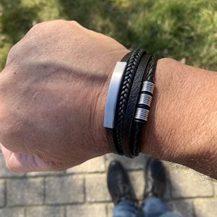 Kalaz-Armband aus Leder und Stahl